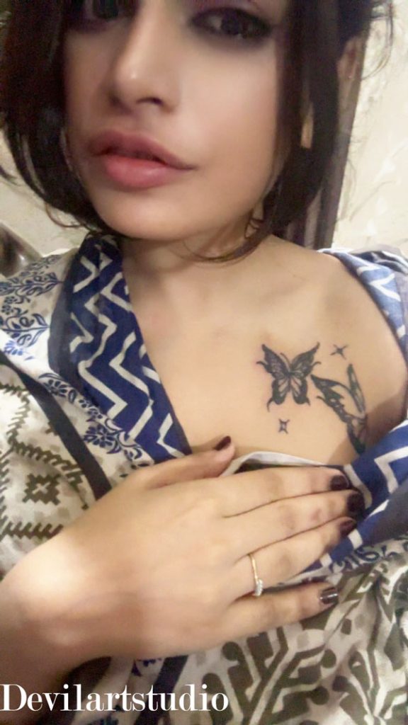 Delicate Butterfly Collarbone Tattoo in Karachi – Devil Tattoo Pakistan