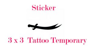 uy Zulfiqar Sword Temporary Tattoo Sticker in Pakistan – a bold Islamic symbol of power, justice, and honor. Waterproof, 10-day lasting. COD available!