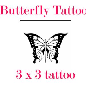 Delicate butterfly tattoo sticker for women in Pakistan – 3-inch waterproof temporary design for wrist, shoulder, or ankle, lasting 7–10 days